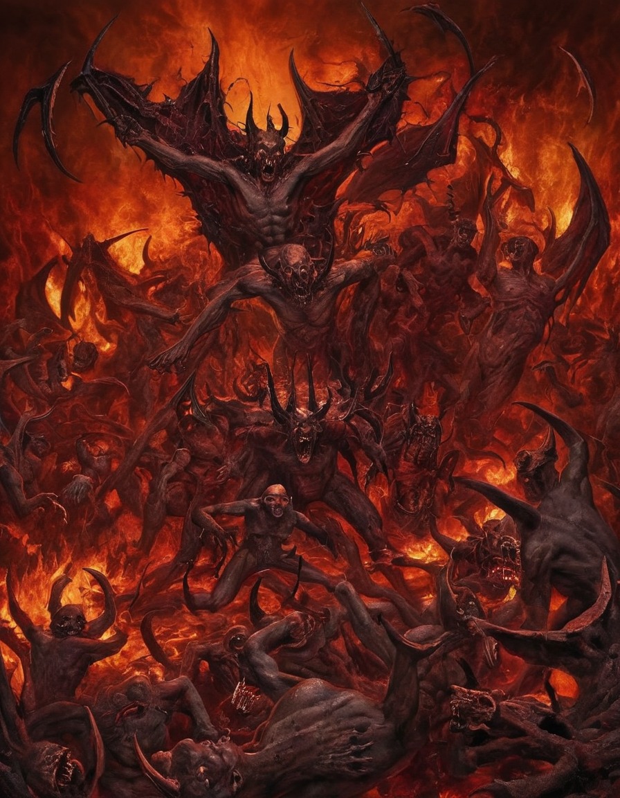 demons, hell, eternal damnation, suffering, afterlife, horror, punishment