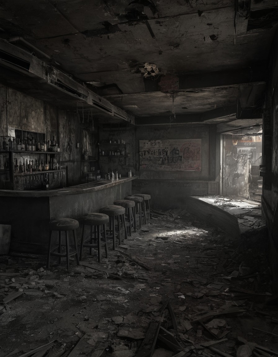 abandoned, bar, urban, city, nightlife, derelict, empty