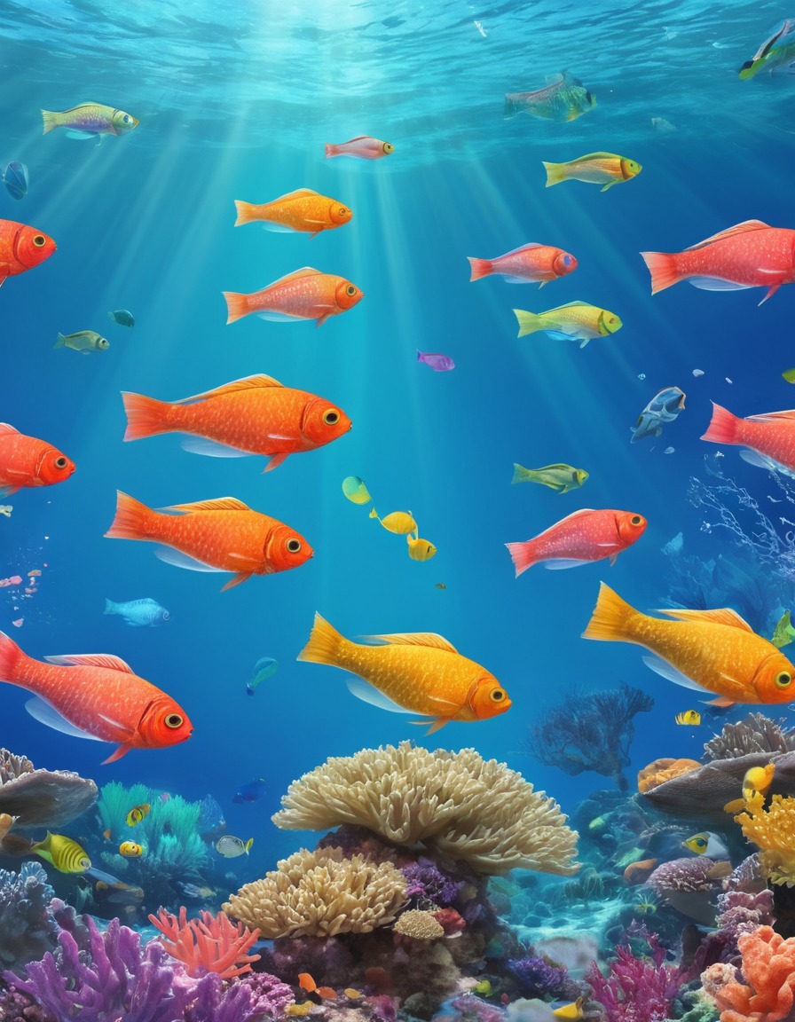 marine life, underwater, coral reef, fish, swimming