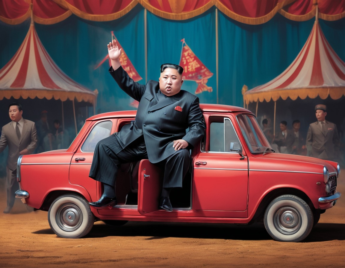 kim jong-un, circus, tiny car, humor, political leader, north korea