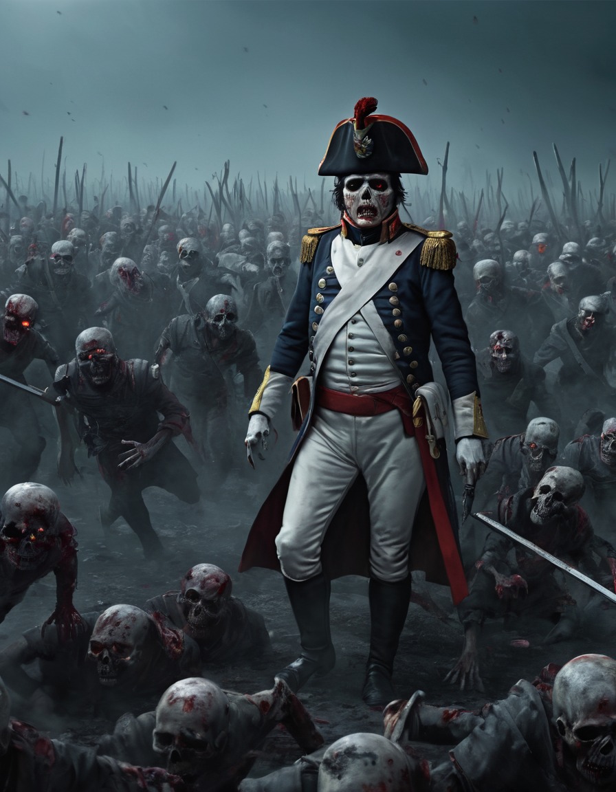 napoleon bonaparte, zombie, undead soldiers, battle, horror, fantasy