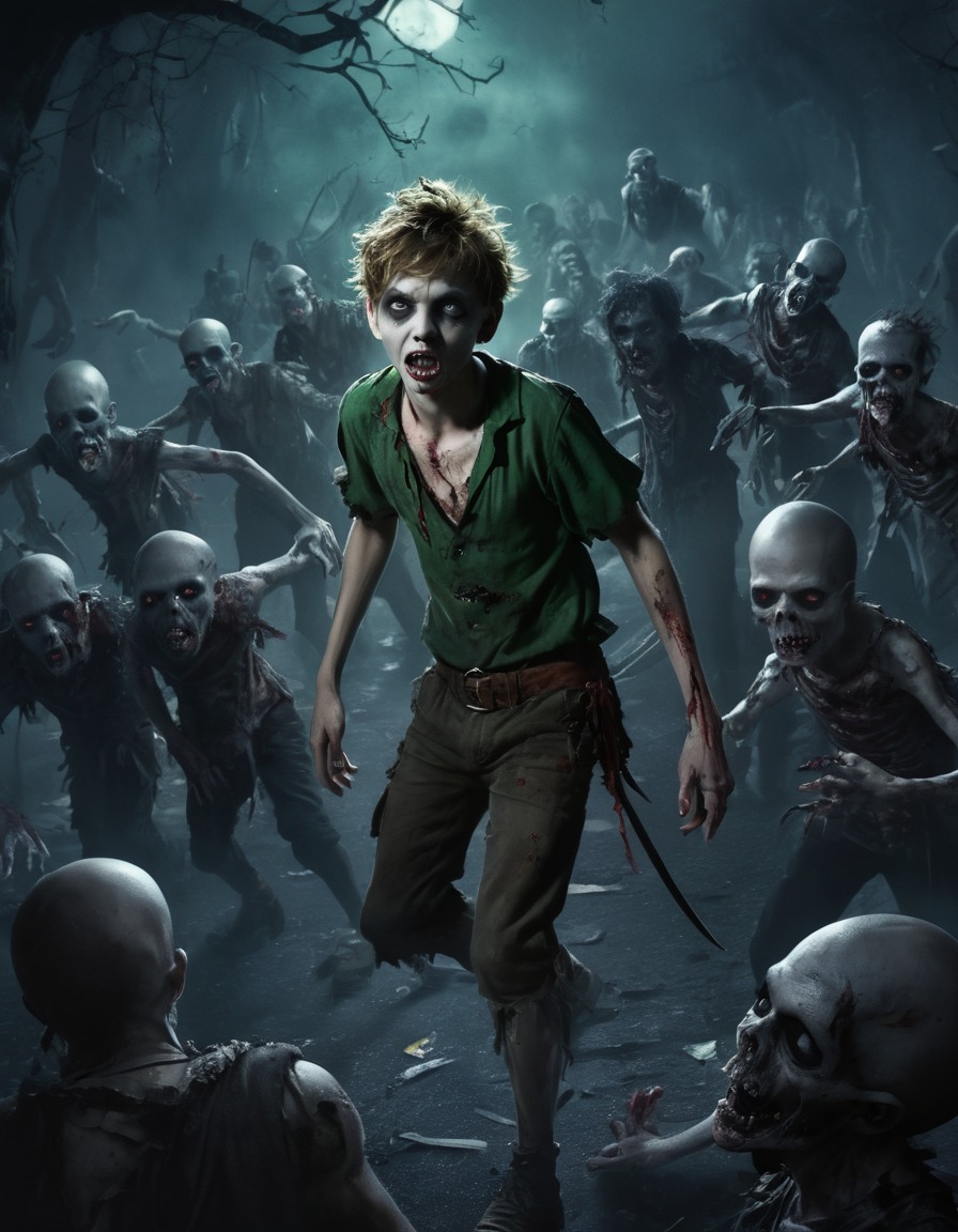 peter pan, zombie, undead, lost boys, neverland, fantasy, horror