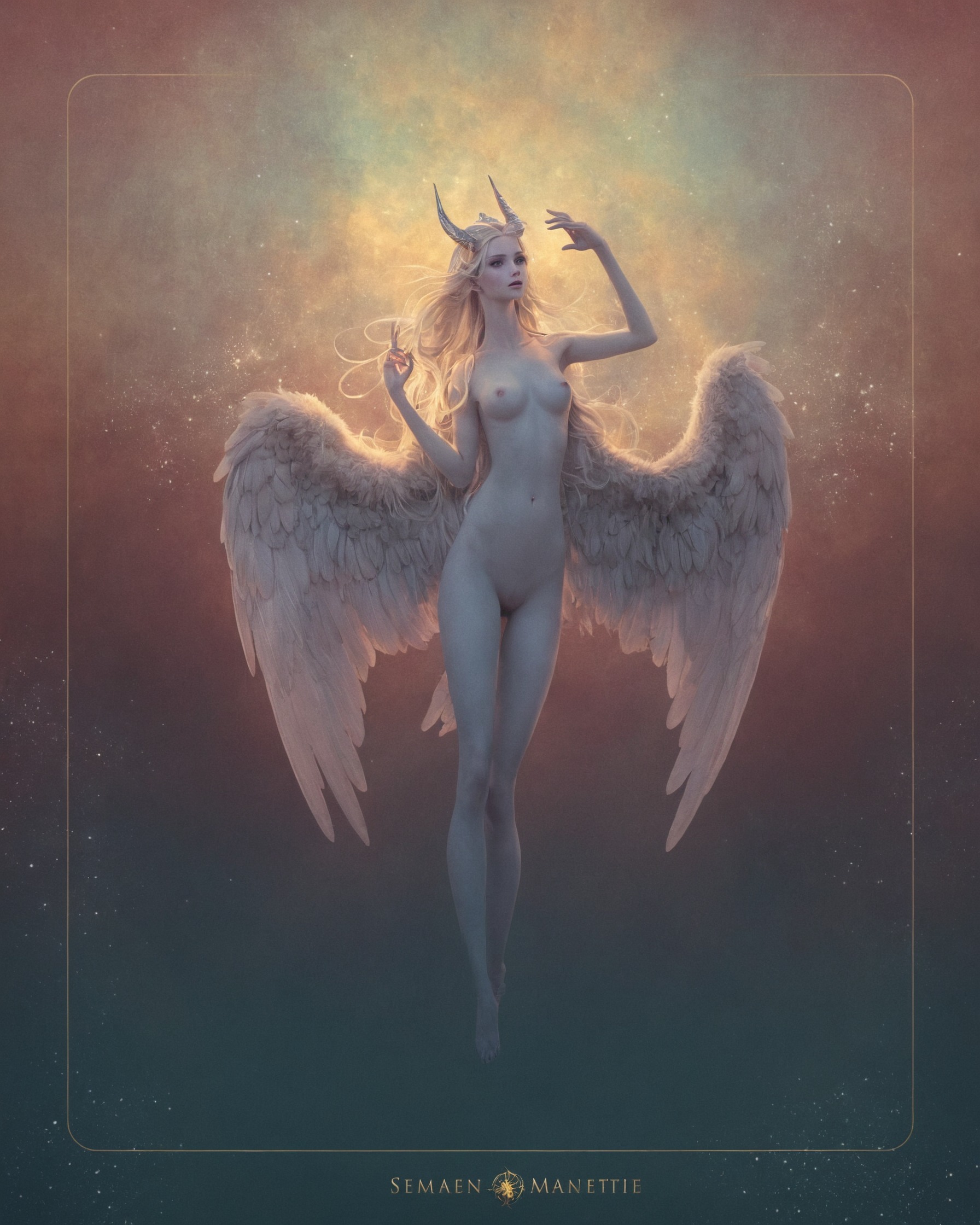 art, illustration, digital art, dark art, horror, fantasy, macabre, angel, mythology, skull, wings