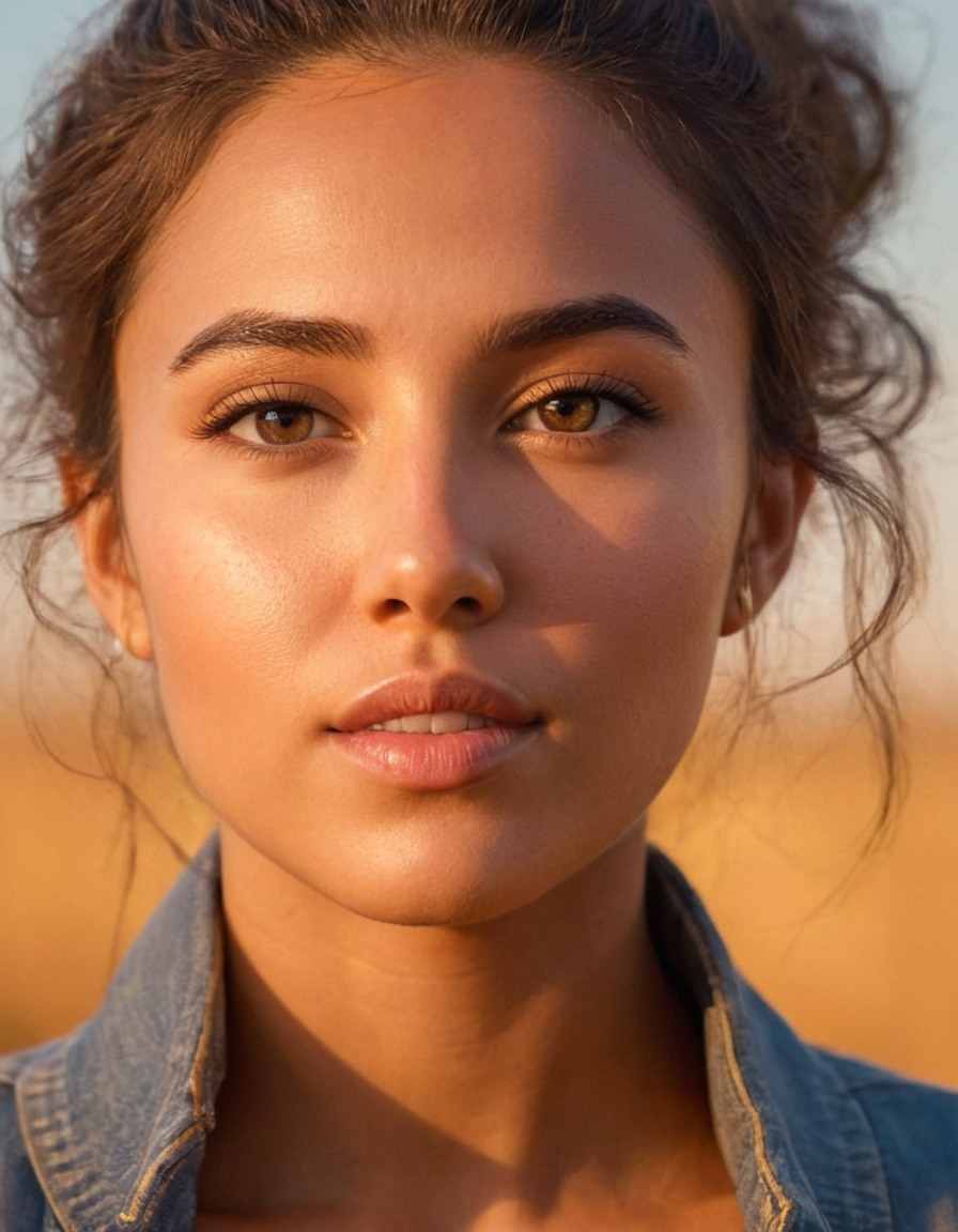 portrait, golden hour, natural light, soft lighting