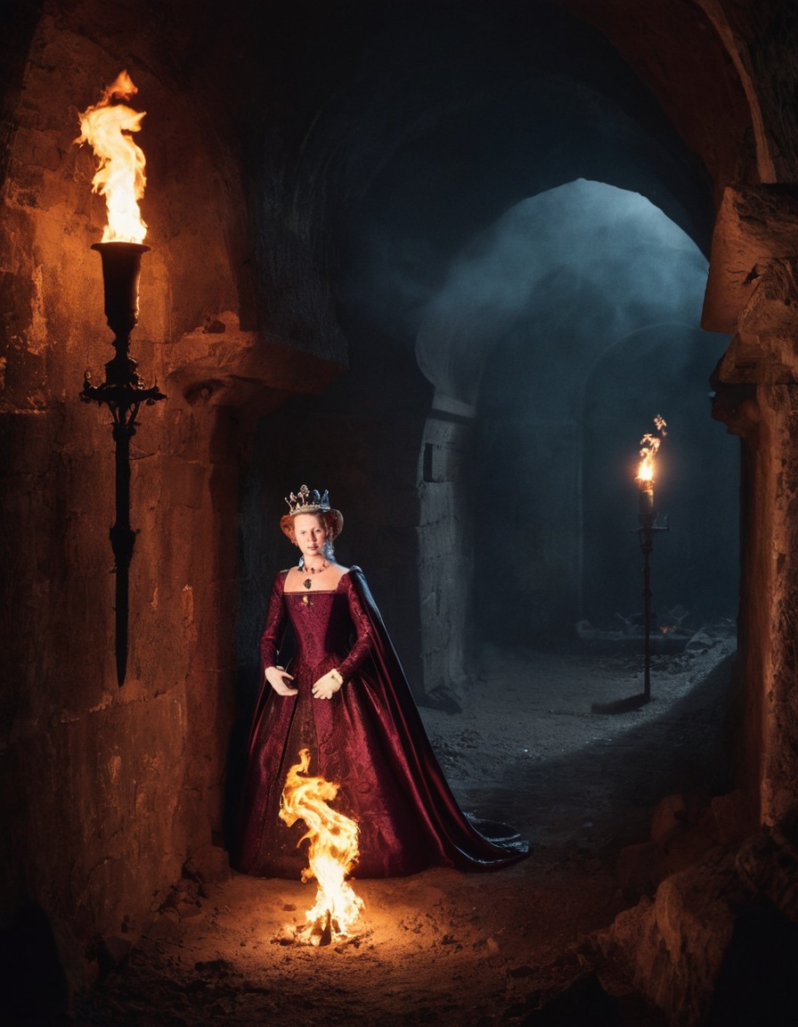 queen elizabeth i, underground chamber, torches, mystery