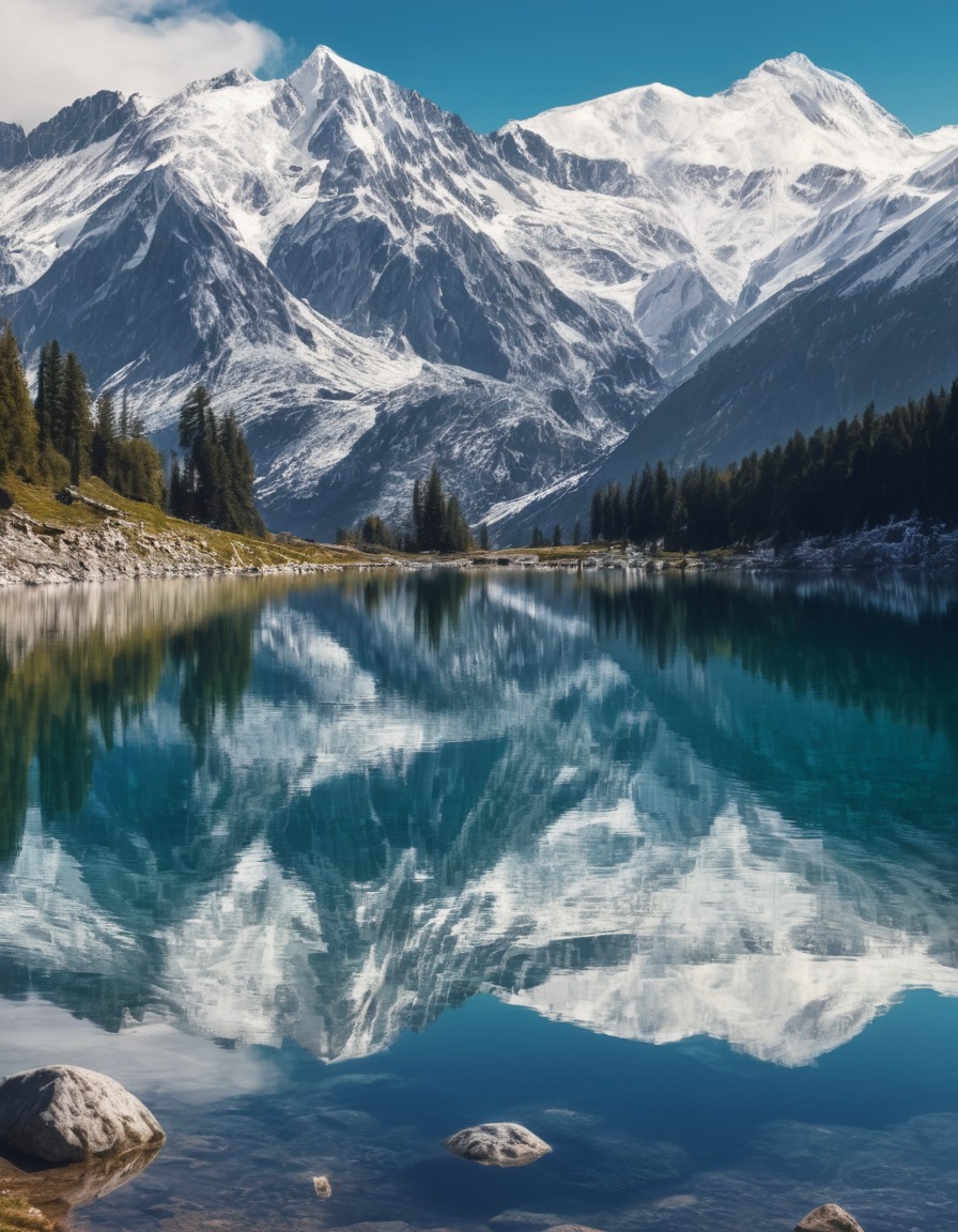 nature, landscape, mountains, reflection, alpine