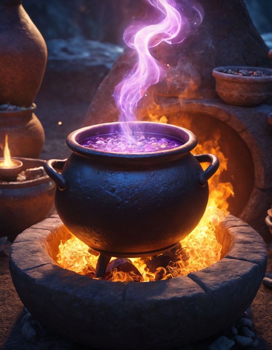 magic, potion, cauldron, brewing, mysterious, witchcraft, spell