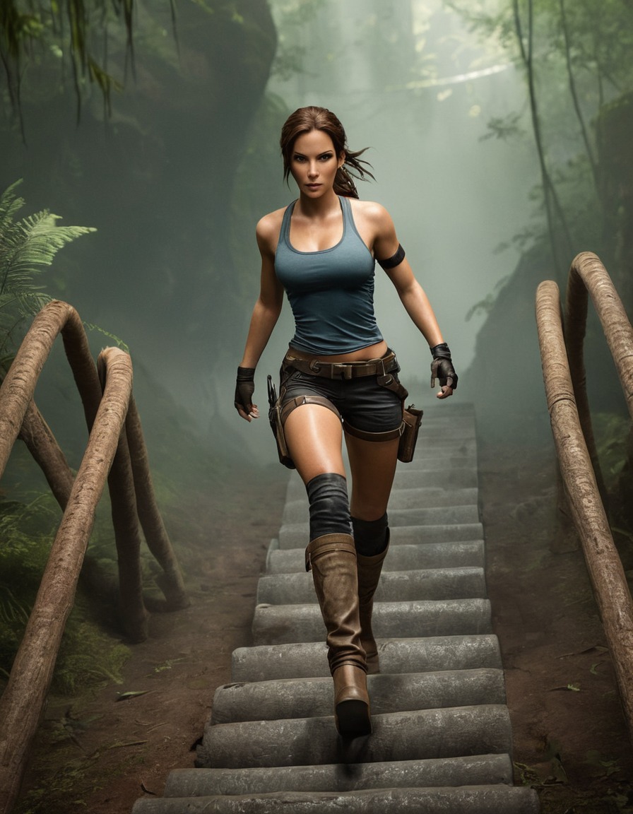 lara croft, obstacle course, challenge, high heels, adventure, books