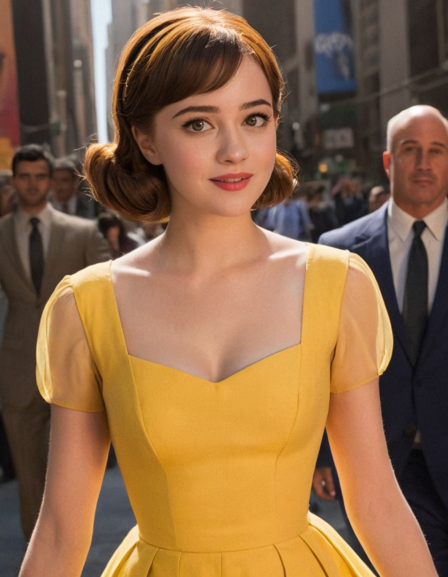 mia, la la land, portrait, yellow dress, movies