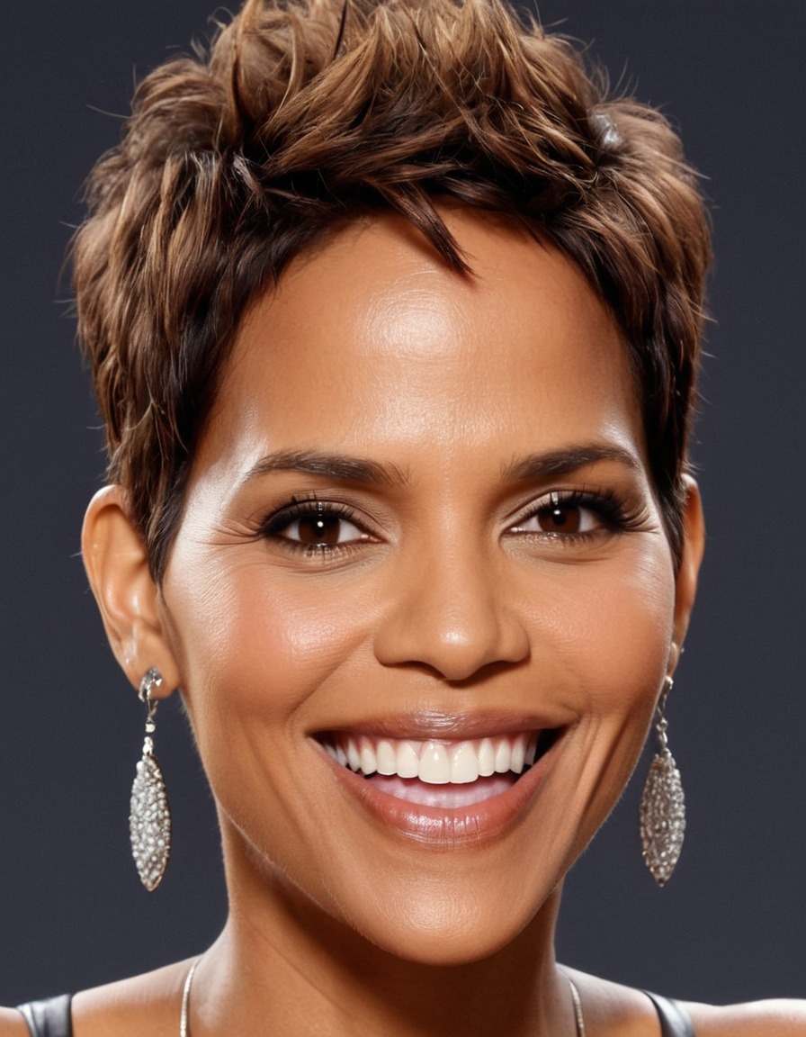 halle berry, celebrity, caricature, actress, big head, crazy smile, humor