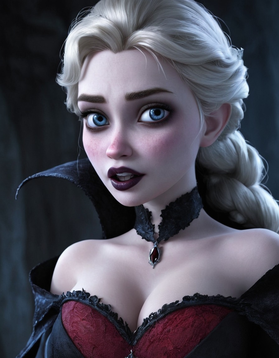 vampire, elsa (frozen), elsa, frozen, fantasy, character crossover, supernatural