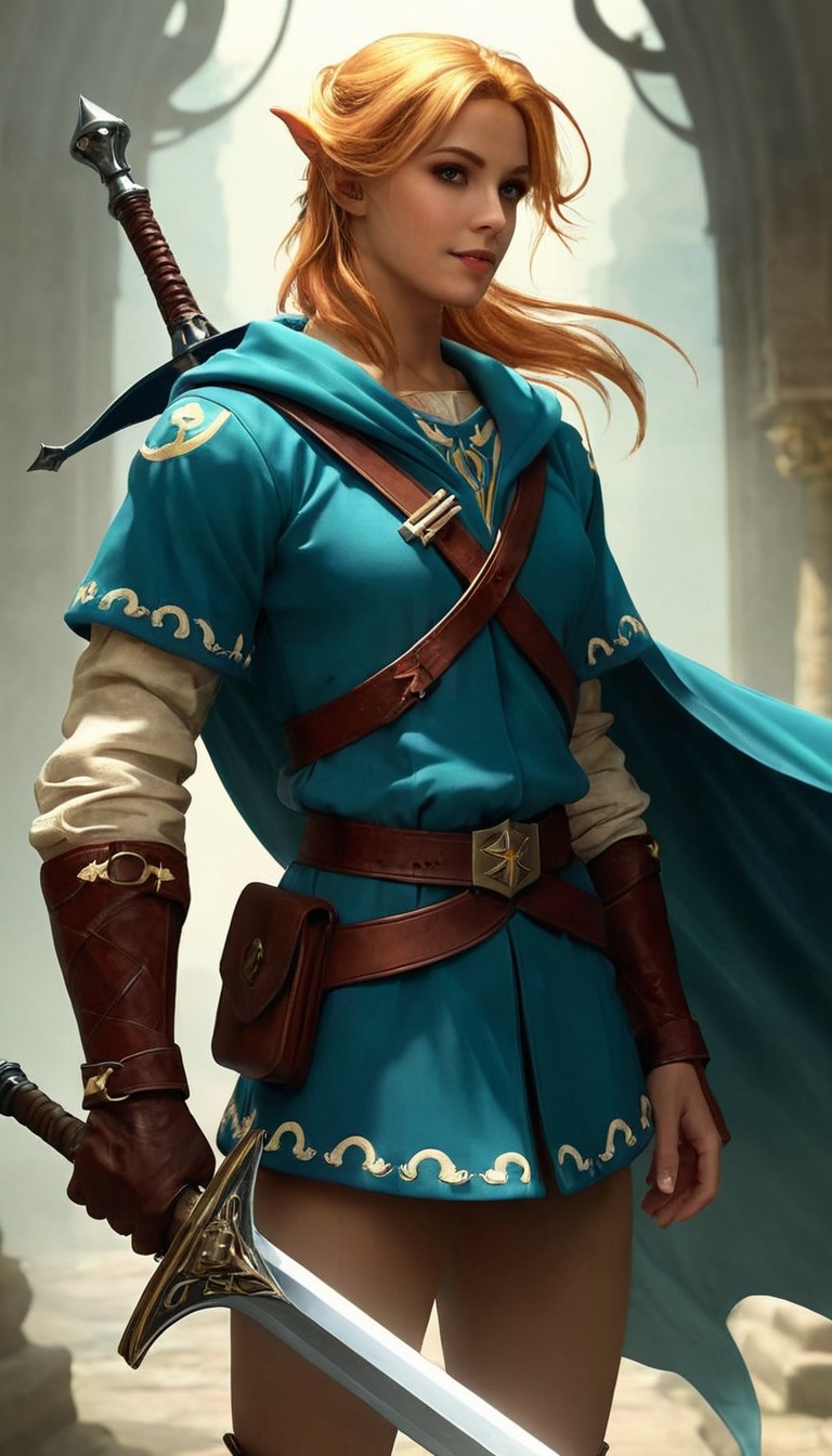 digitalart, fanart, characterdesign, portrait, videogamefanart, nintendo, warrior, digitalpainting, fantasycharacter, dailydeviation, hyrule, swords, warriorwomen, dailychallenges