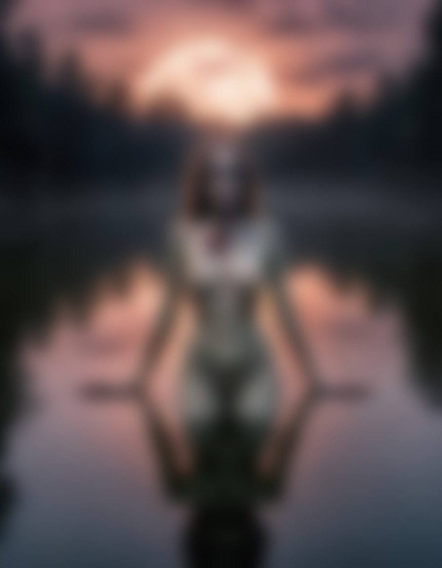 heaven, angels, zombies, female, serene, lake, reflection