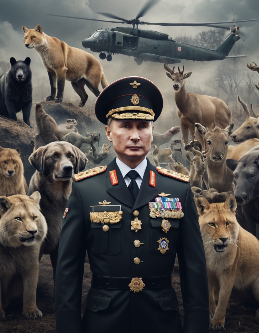 vladimir putin, animals, military uniforms, leader, political satire, politics, fun