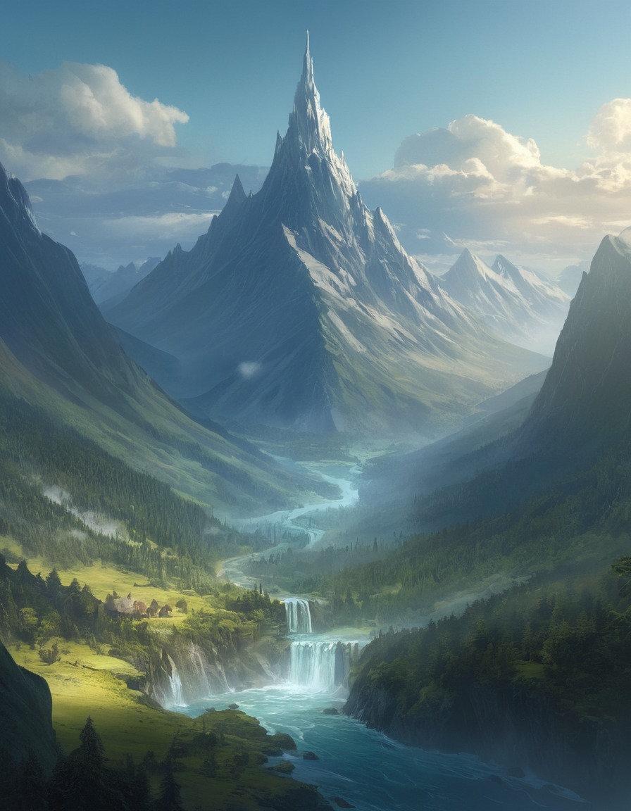 fantasy, middle-earth, majestic, landscape, mystical, john tolkien, tolkien