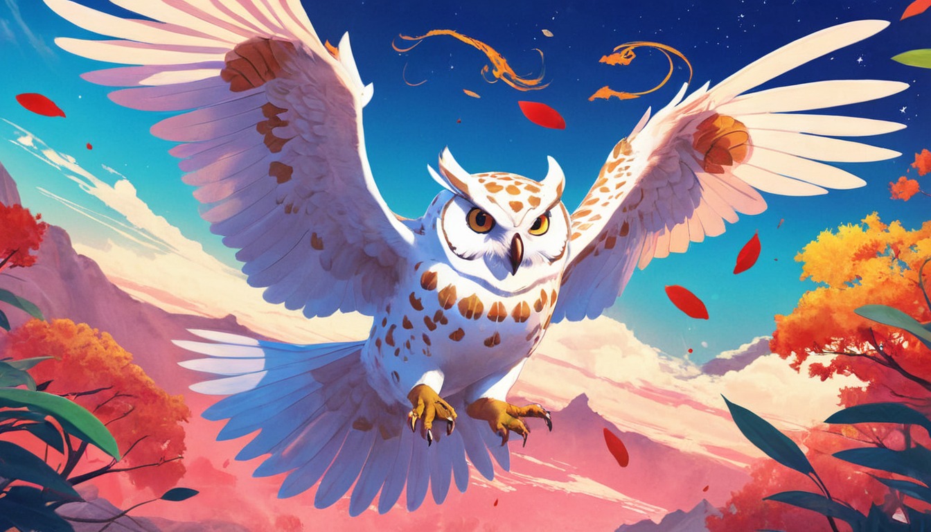 digitalart, characterdesign, magic, bird, owl, dreamup, ai_art