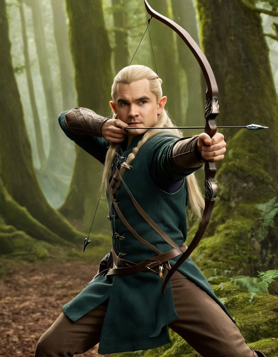 legolas, bow and arrow, fantasy, mishap, adventure, books