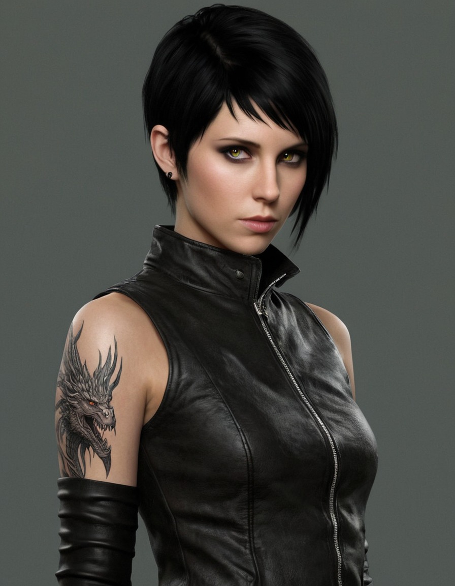 lisbeth salander, the girl with the dragon tattoo, stieg larsson, book character, illustration, fierce, mysterious, books