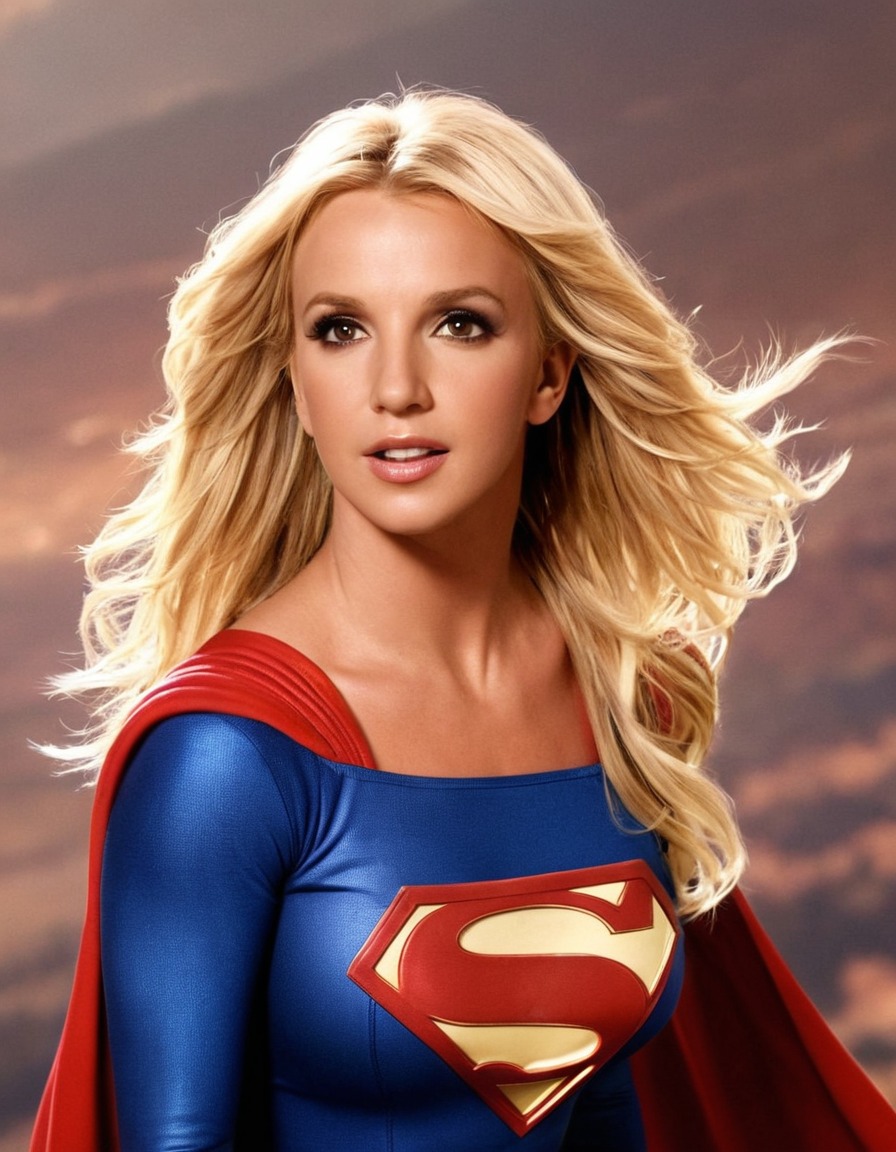 britney spears, supergirl, music icon, pop culture, superhero, entertainment, fantasy