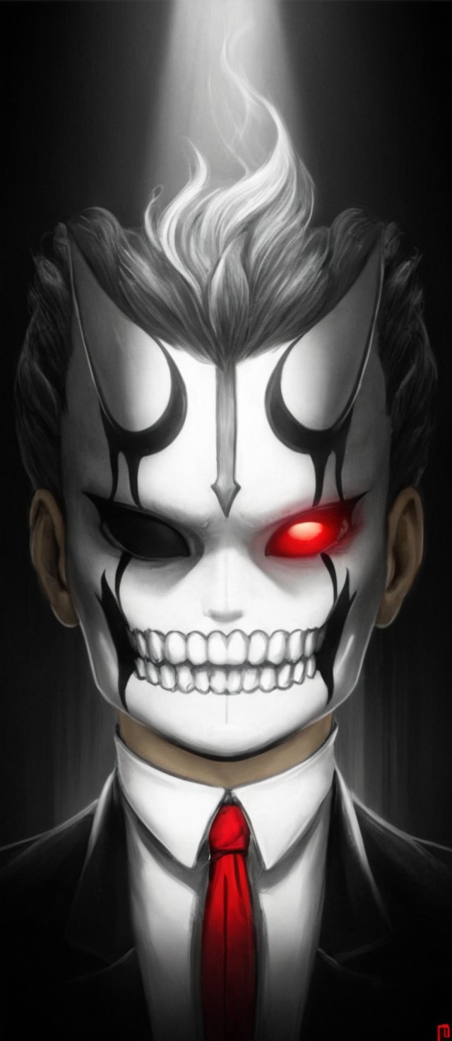 devil, illustration, mask, redesign, white, henlp