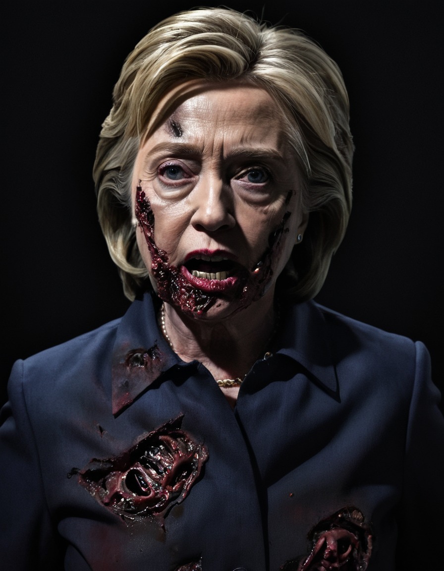 hillary clinton, zombie, emerging, shadows, politics