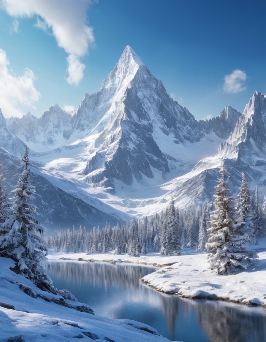 mountain, snow-capped, grandeur, landscape, nature