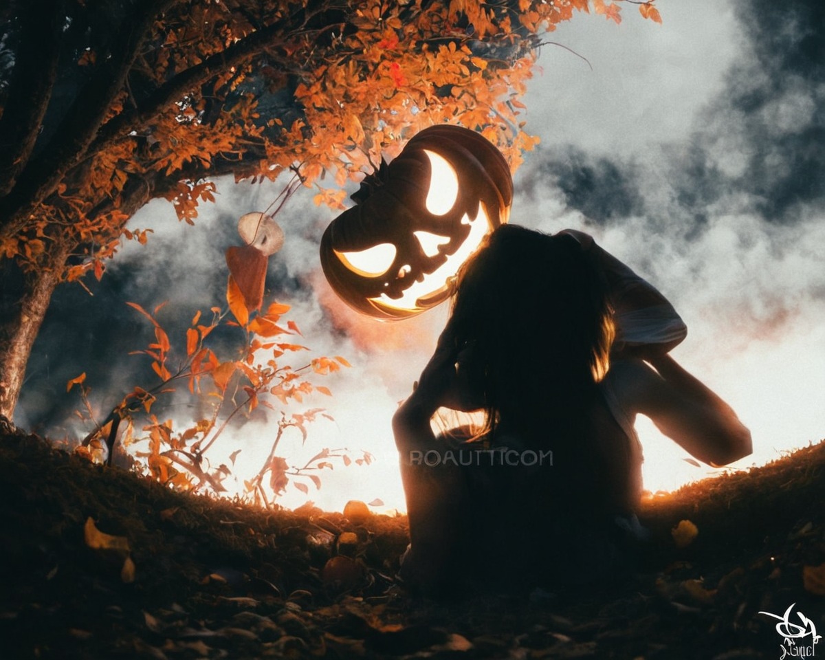 photography, horror, creepy, spooky, halloween, blender, noai, pumpkin, pumpkinhalloween, 3dartwork, octanerender