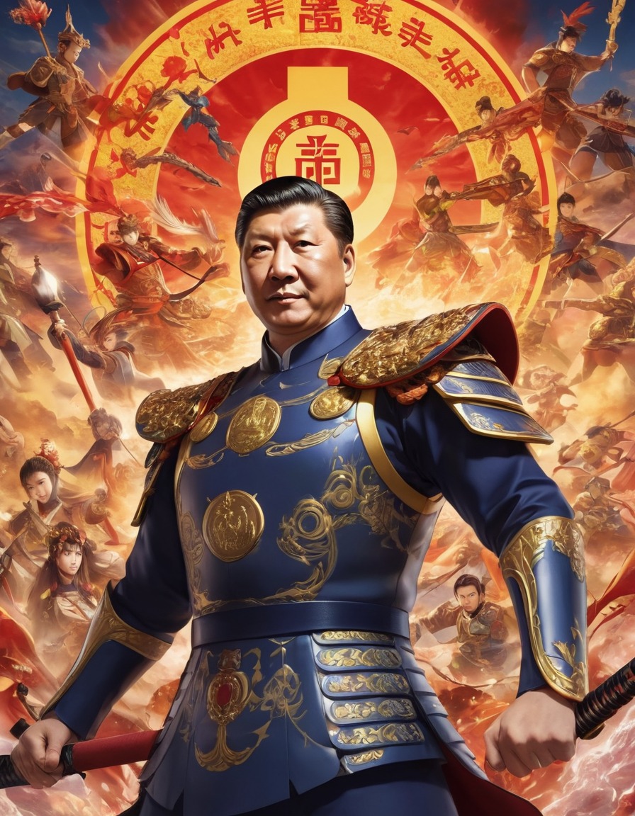 xi jinping, anime, warrior, leadership, strength, politics