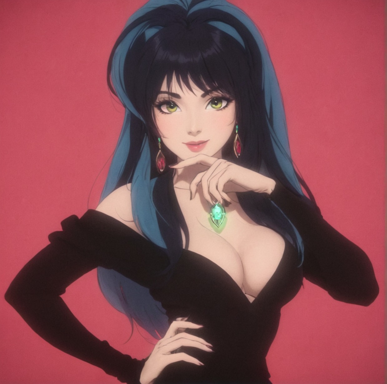 elvira, retro aesthetic, retro anime, art