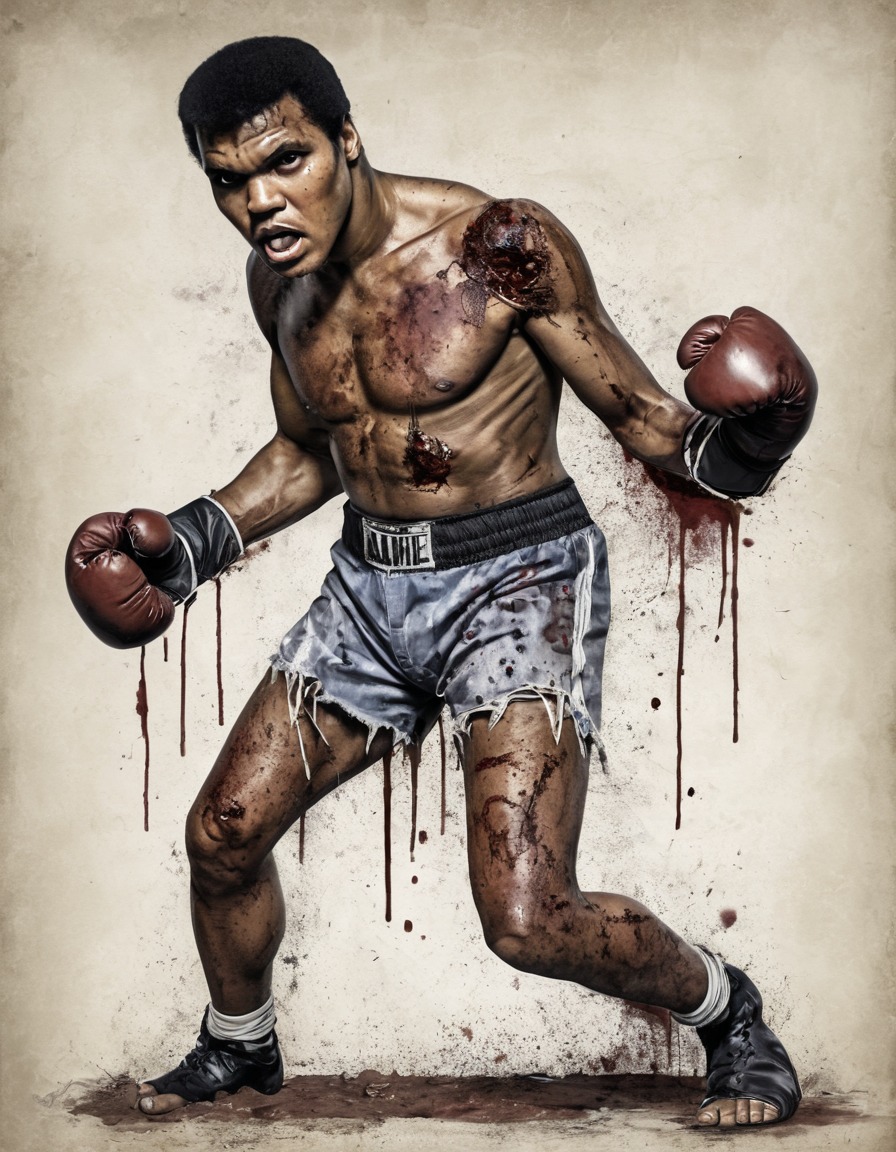 muhammad ali, zombie, boxer, decay, horror, undead