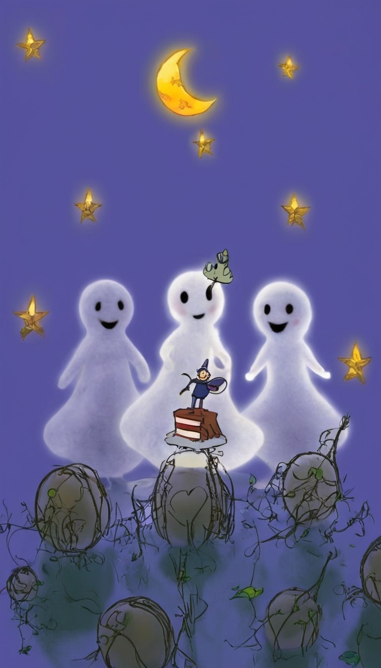 ghost, spooky, procreate, halloween, digitalart, digitalpainting, birthday, gigglingghosts