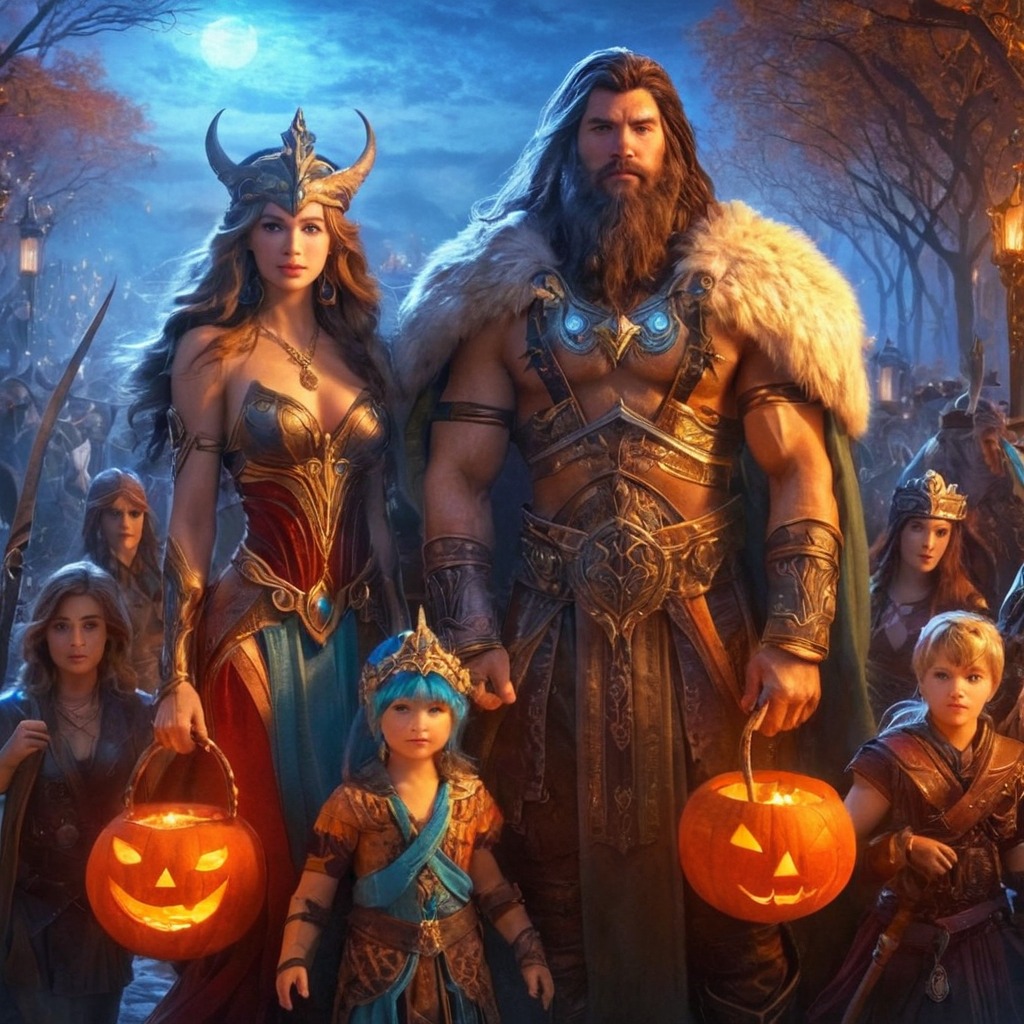 warrior, fantasyart, barbarian, beautiful, bing, conceptart, family, halloween, originalcharacters, spooky