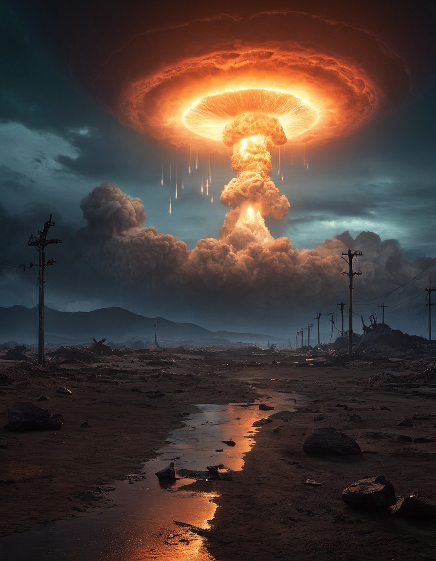 nuclear detonation, eerie silence, world stands still, nuclear, weapon, explosion