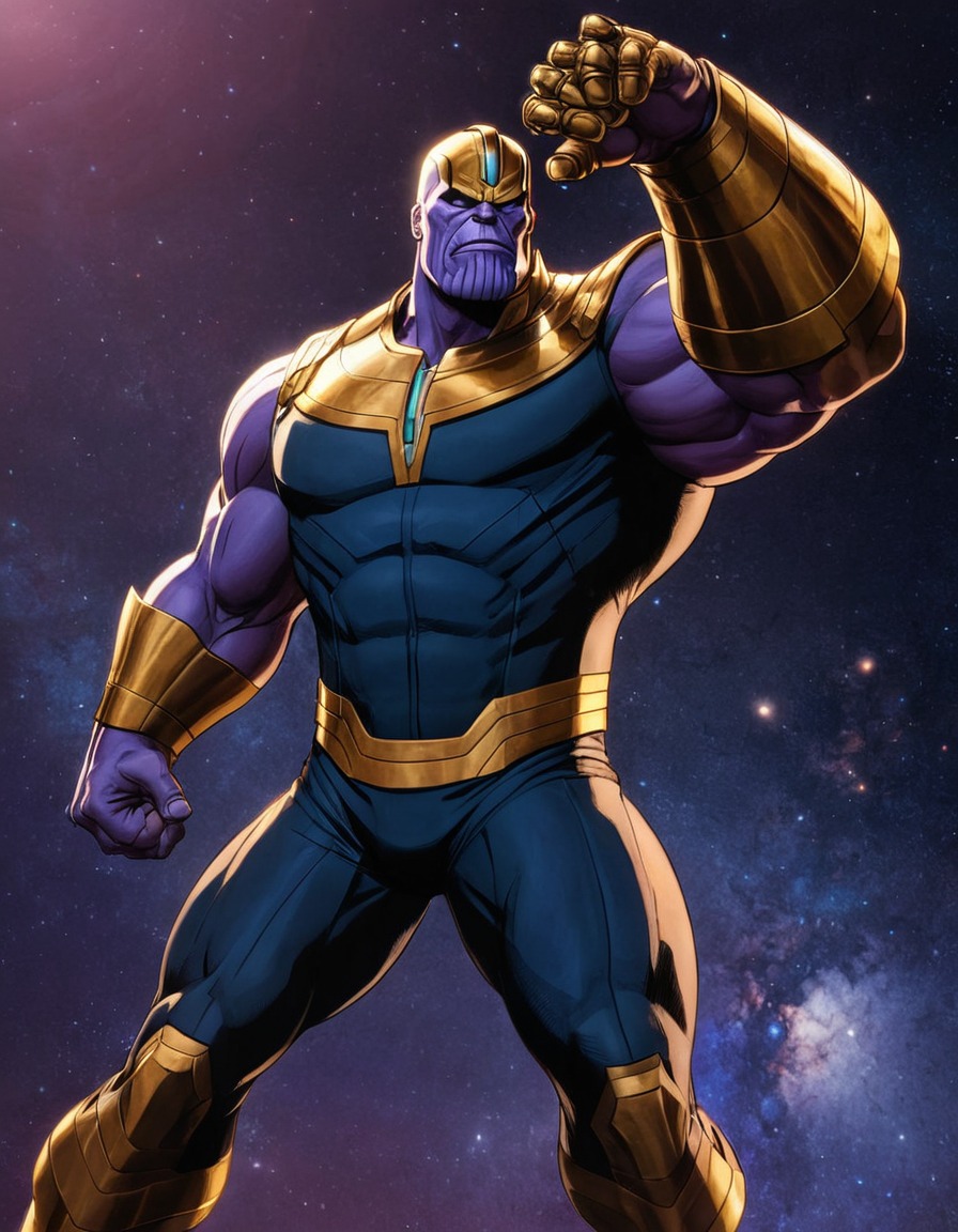 thanos, mad titan, marvel, supervillain, powerful pose, movies