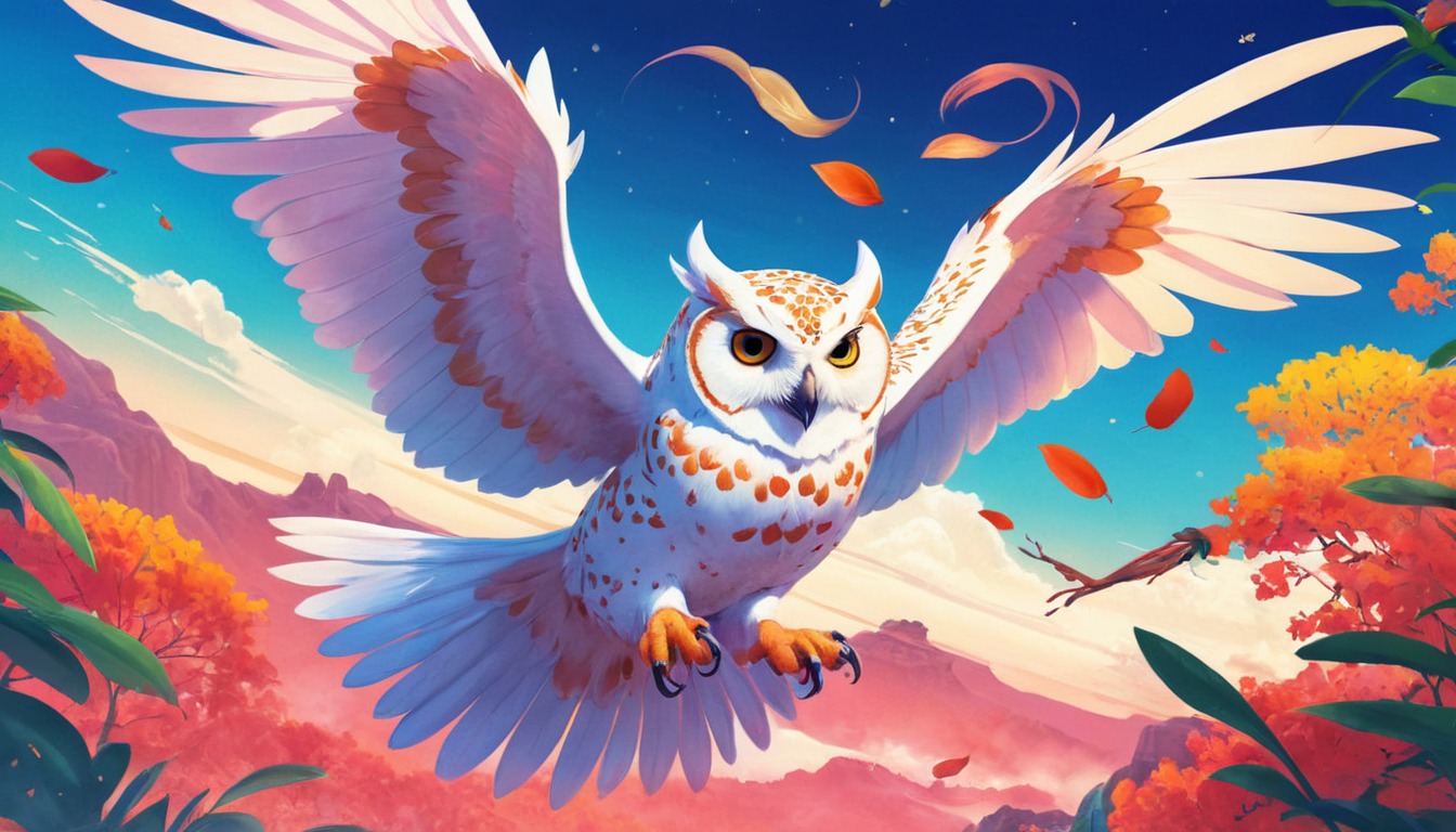 digitalart, characterdesign, magic, bird, owl, dreamup, ai_art