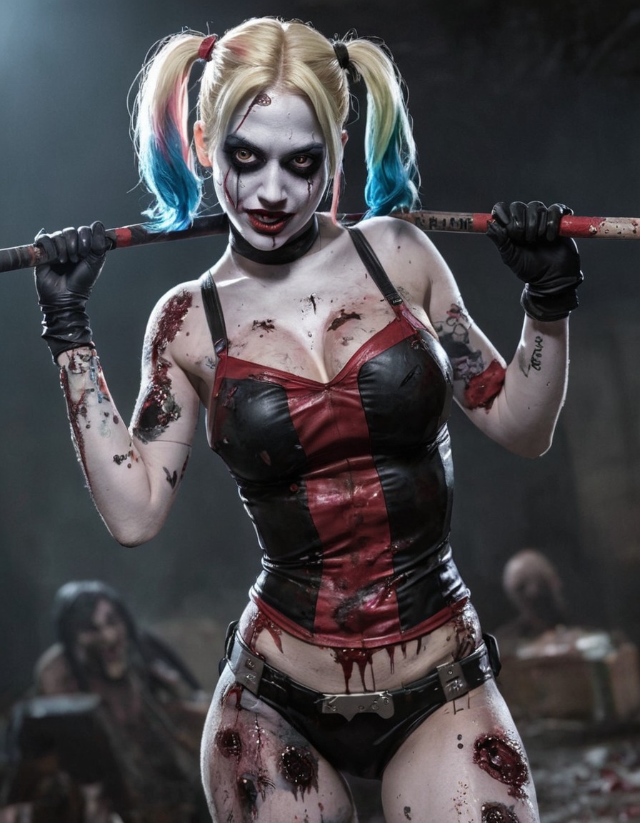 zombie, harley quinn, dc comics, undead, superhero, supernatural, horror