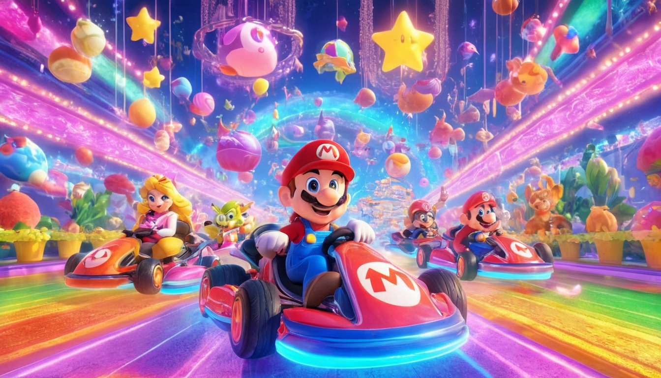 mario, colorful, game, gaming, kart