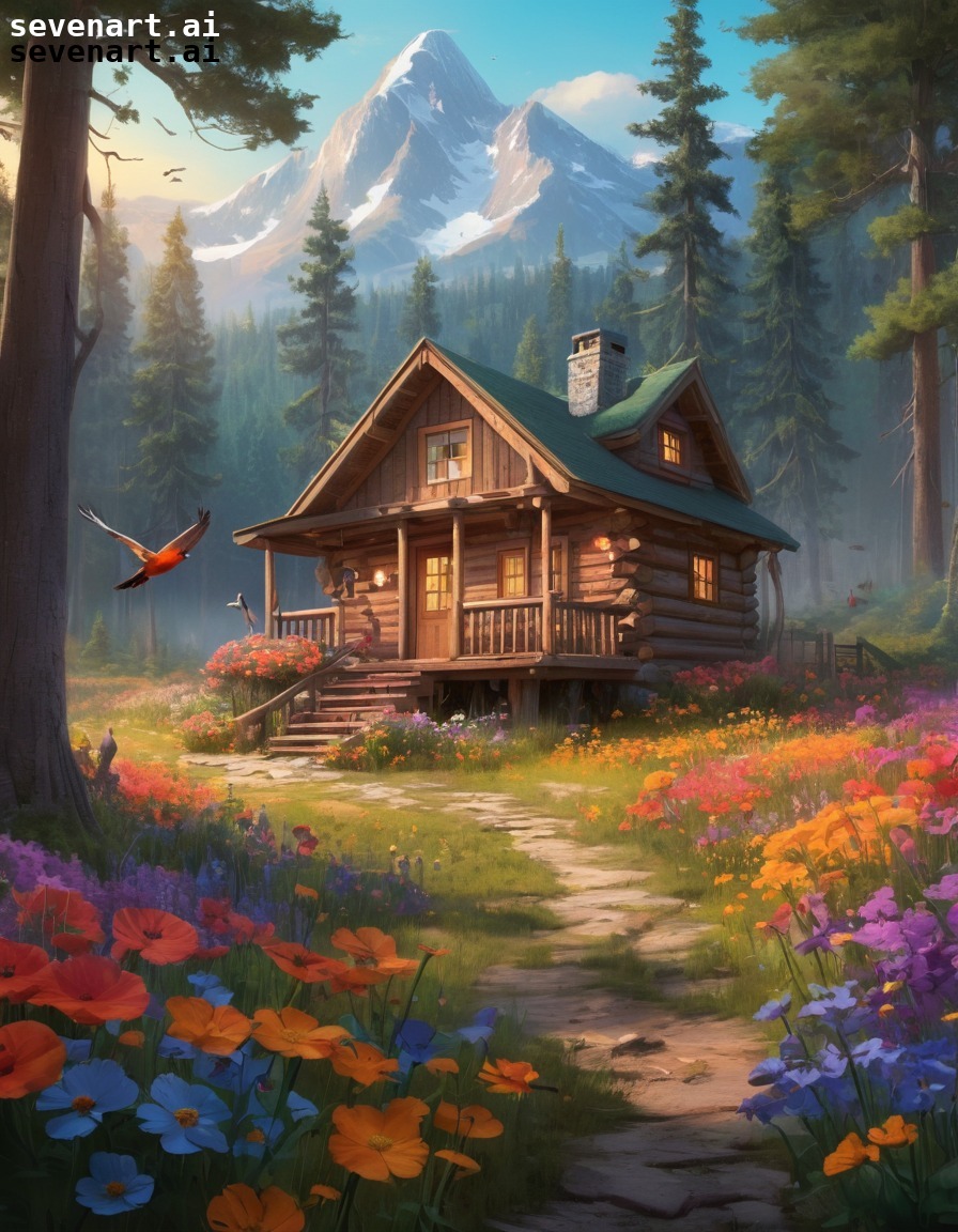 cabin, forest, cozy, nature, tranquil, house, home