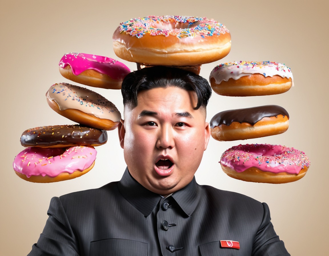 humor, leadership, whimsical, satire, doughnuts, kim jong-un, north korea