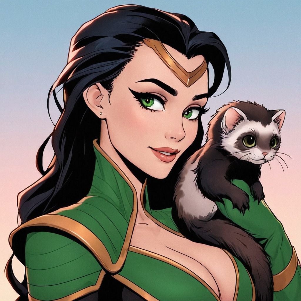 fanart, ferret, ladyloki, bingimagecreator