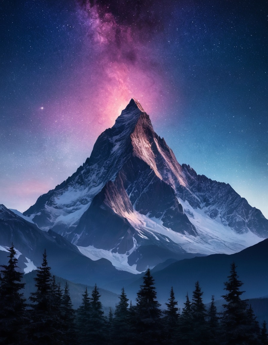 nature, beauty, mountain, night, sky, stars