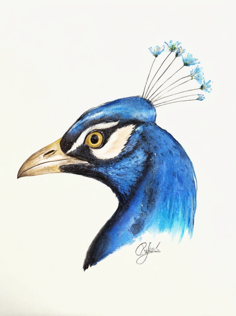 animal, bird, coloredpencil, coloured, wildlife, peacocktutorial