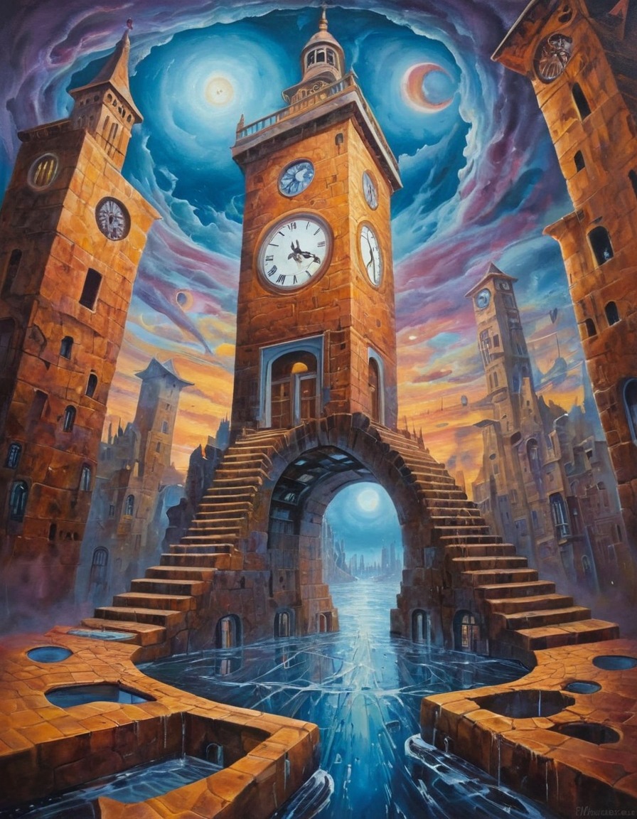 surrealism, melting clock, time, dimensions, fantasy, surreal