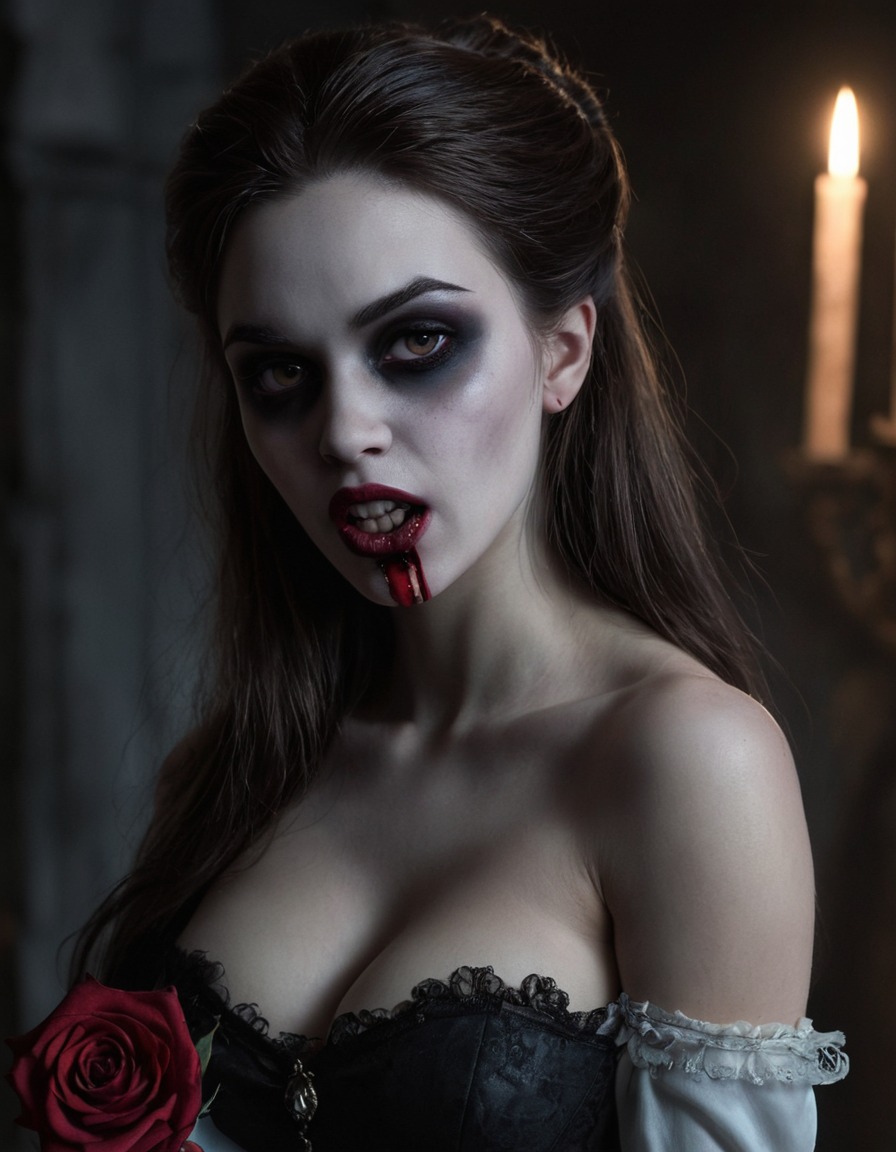 vampire, belle (beauty and the beast), beauty and the beast, disney princess, undead, dark fantasy