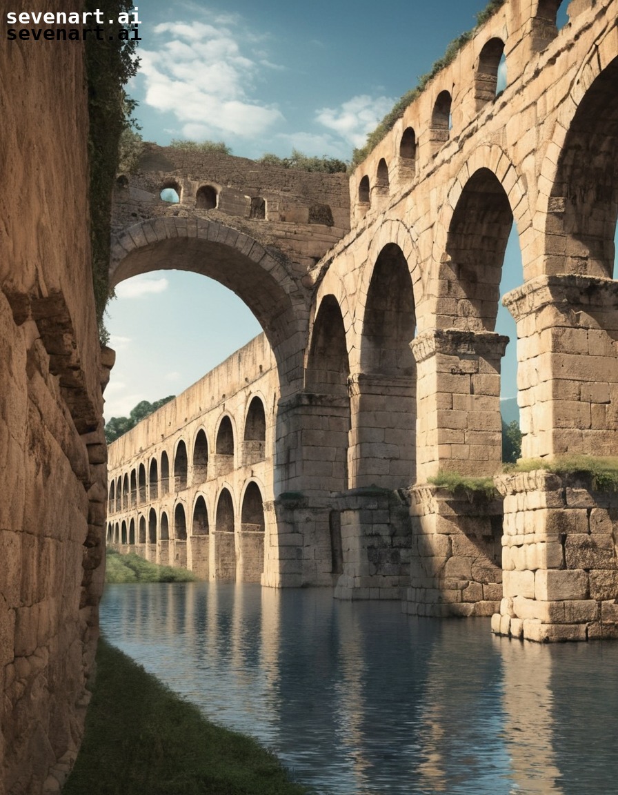 architecture, roman, aqueduct, ancient, historical