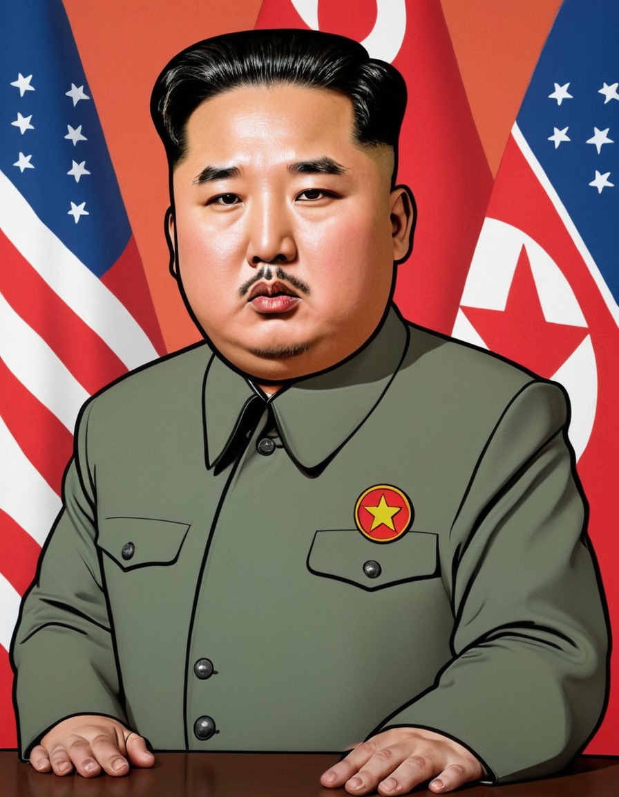 art, satire, dictator, kim jong un, political commentary, politics