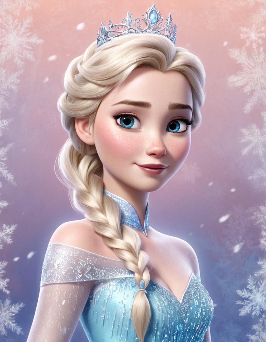 frozen, elsa, queen, disney, digital painting, ice, magic, movies