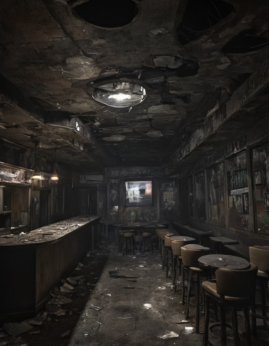 abandoned, bar, urban, city, nightlife, derelict, empty