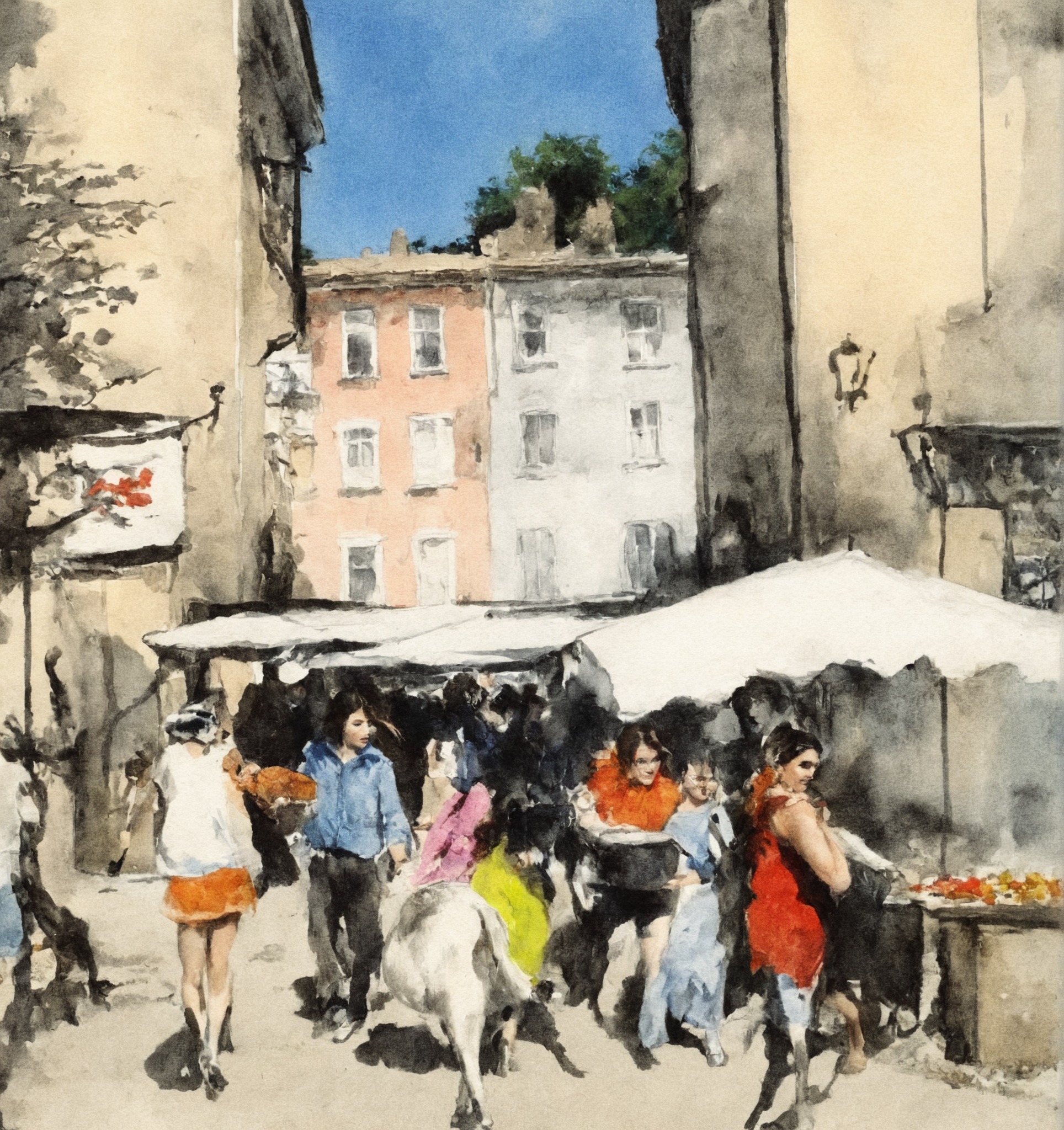 watercolor, aquarelle, illustration, drawing, acquarello, painting