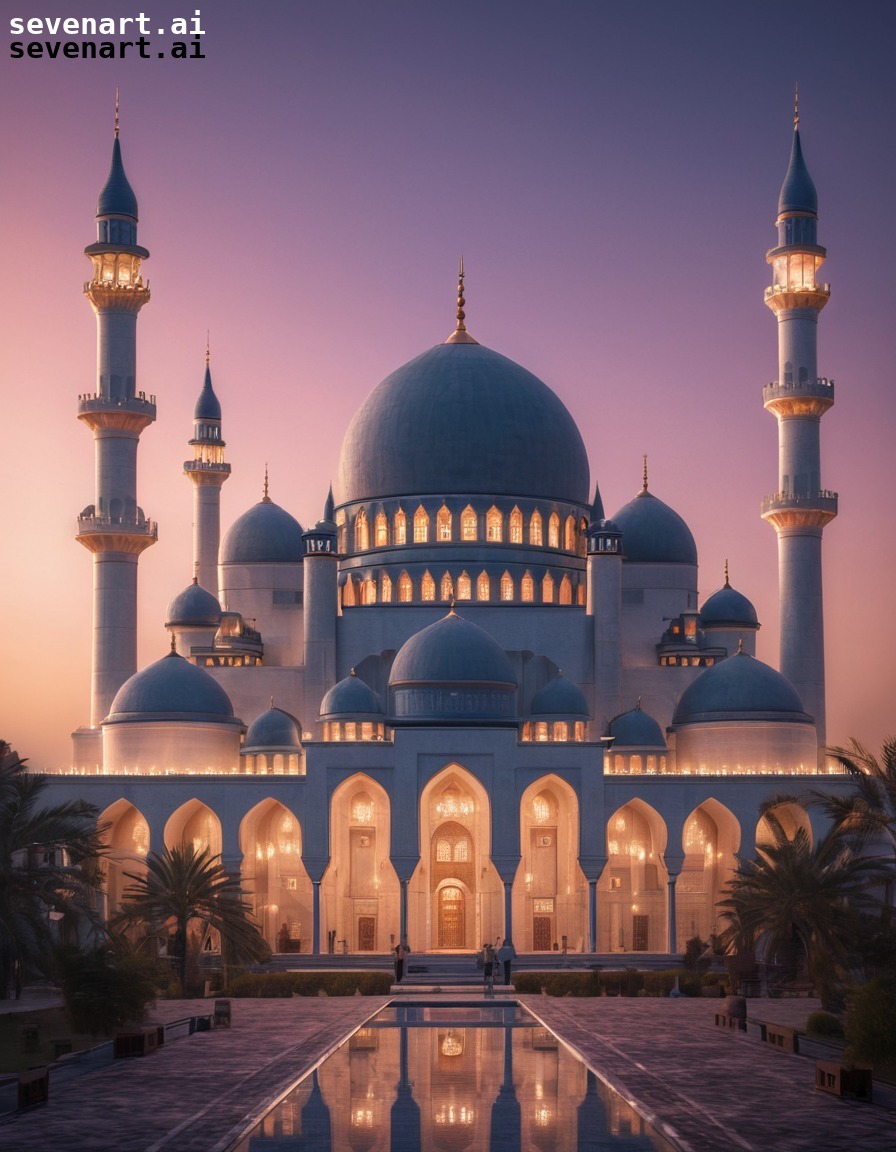 architecture, religious, islam, minarets, evening